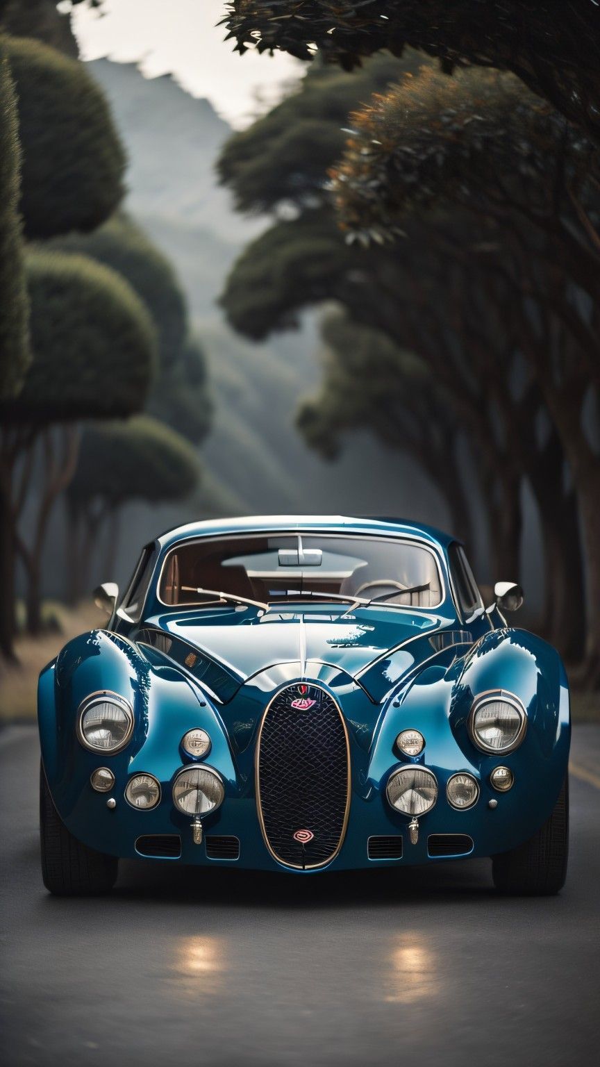 864x1536, 145 Kb / нейросетка, автомобиль, классика, ретро, фары, паук, глаза