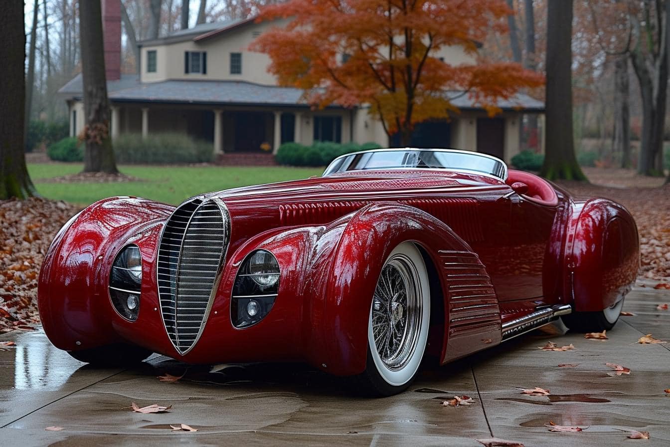 1344x896, 152 Kb / ИИ, нейросетка, машина мечты, кабриолет, вилла, мокрота