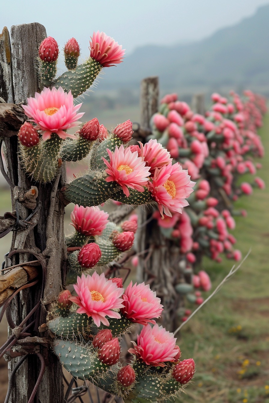 896x1344, 338 Kb / Кактус, цветы, забор, ограда, столбы