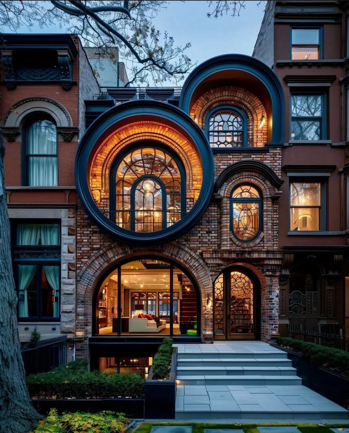 1125x1396, 532 Kb / Дом, круглые окна, архитектура