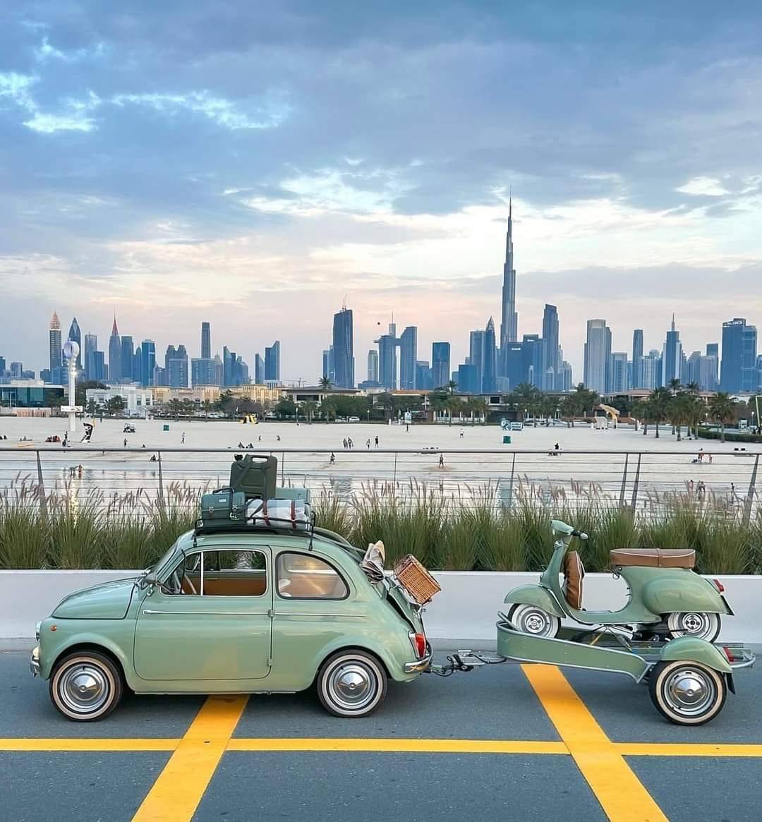 1080x1165, 140 Kb / автомобиль, классика, ретро, прицеп, мотороллер, мопед, зелёный, салатовый, fiat