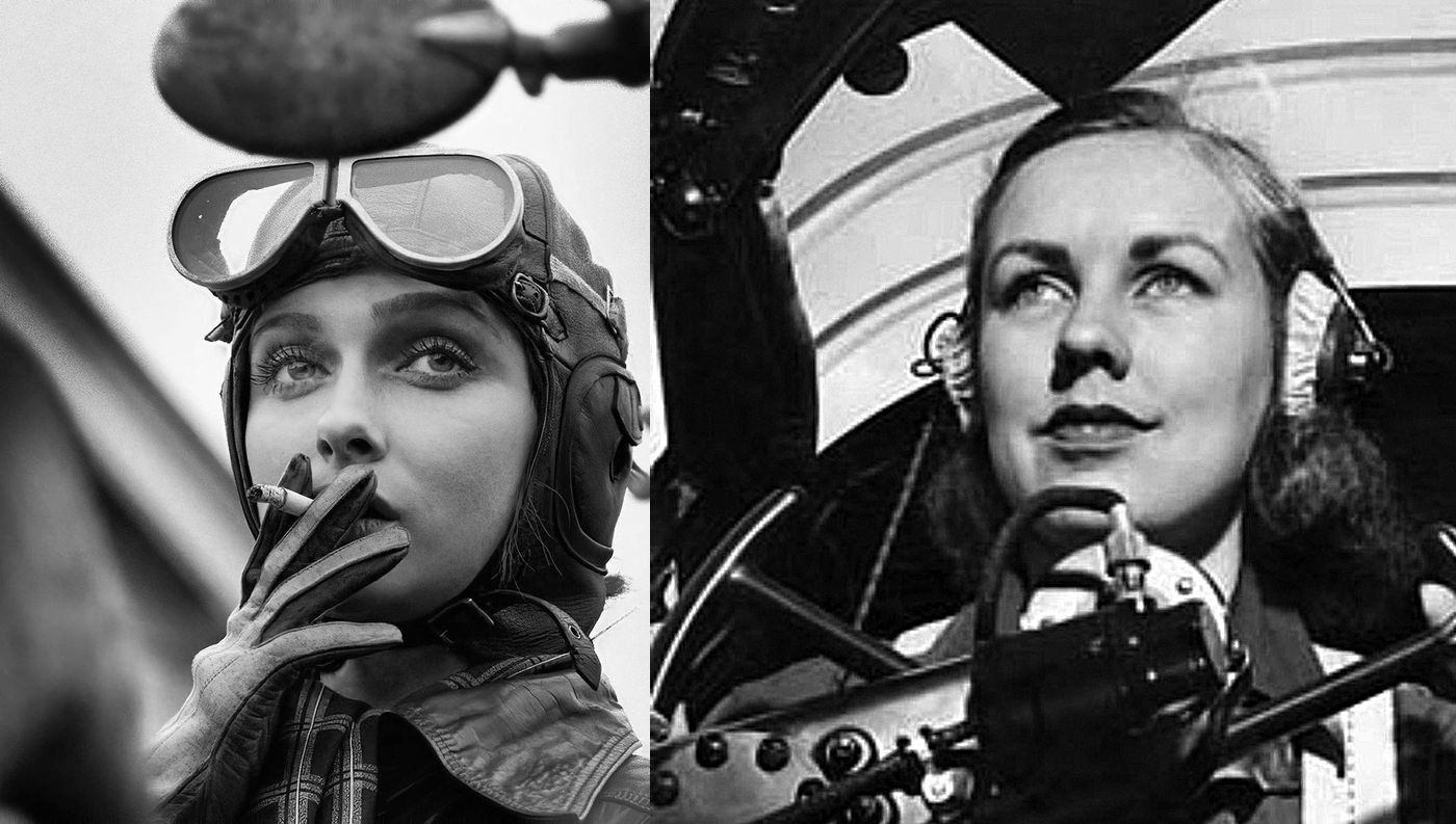 1400x793, 462 Kb / сигарета, очки, шлемафон, перчатка, кожанка, авиация, Ширли Слэйд