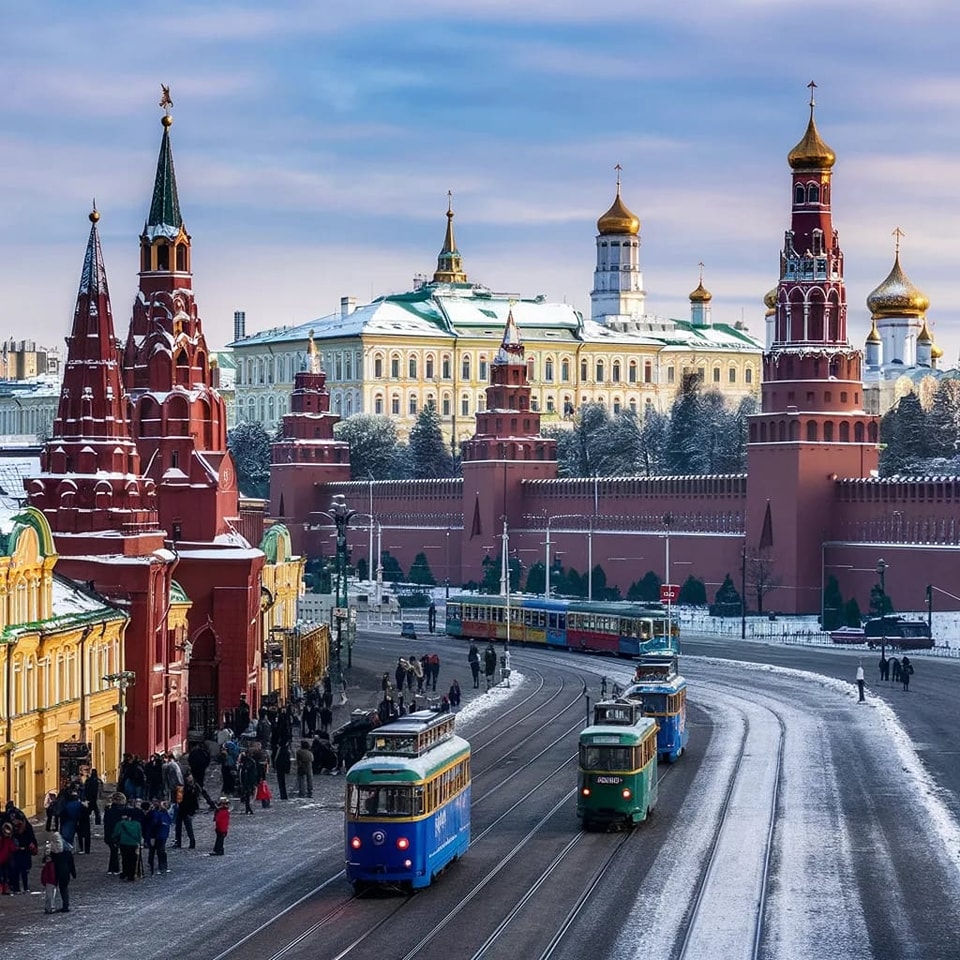 960x960, 251 Kb / Москва, ИИ, трамвай, кремль