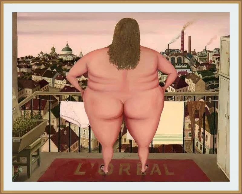 800x643, 71 Kb / живопись, Валентин Губарев, балкон, город, завод, собор, L'oreal