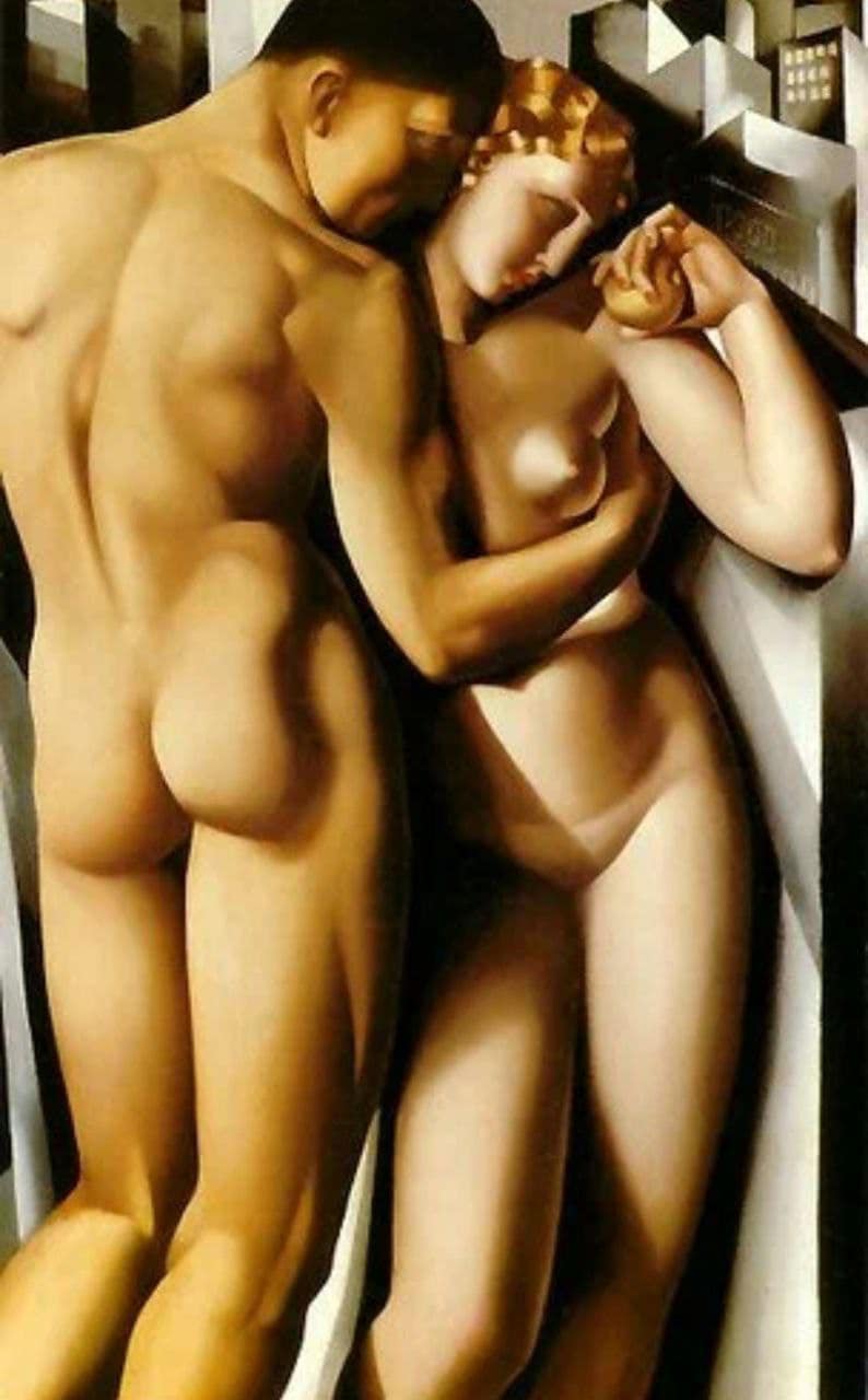 794x1280, 76 Kb / живопись, Адам, Ева, яблоко ,ар-деко, Лемпицка