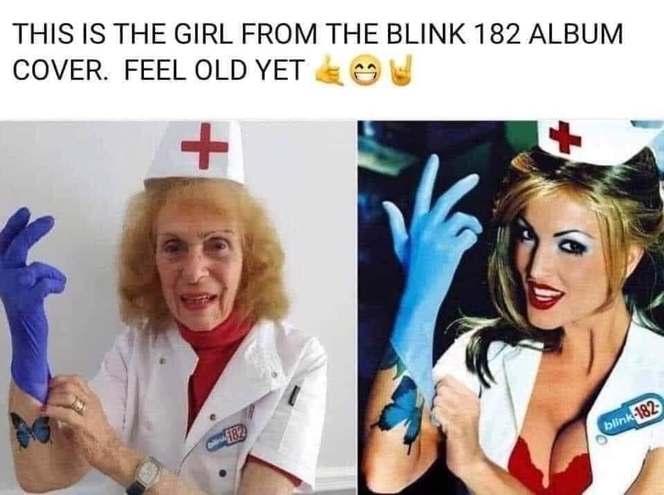 960x716, 74 Kb / девушка, старушка, перчатка, blink 182