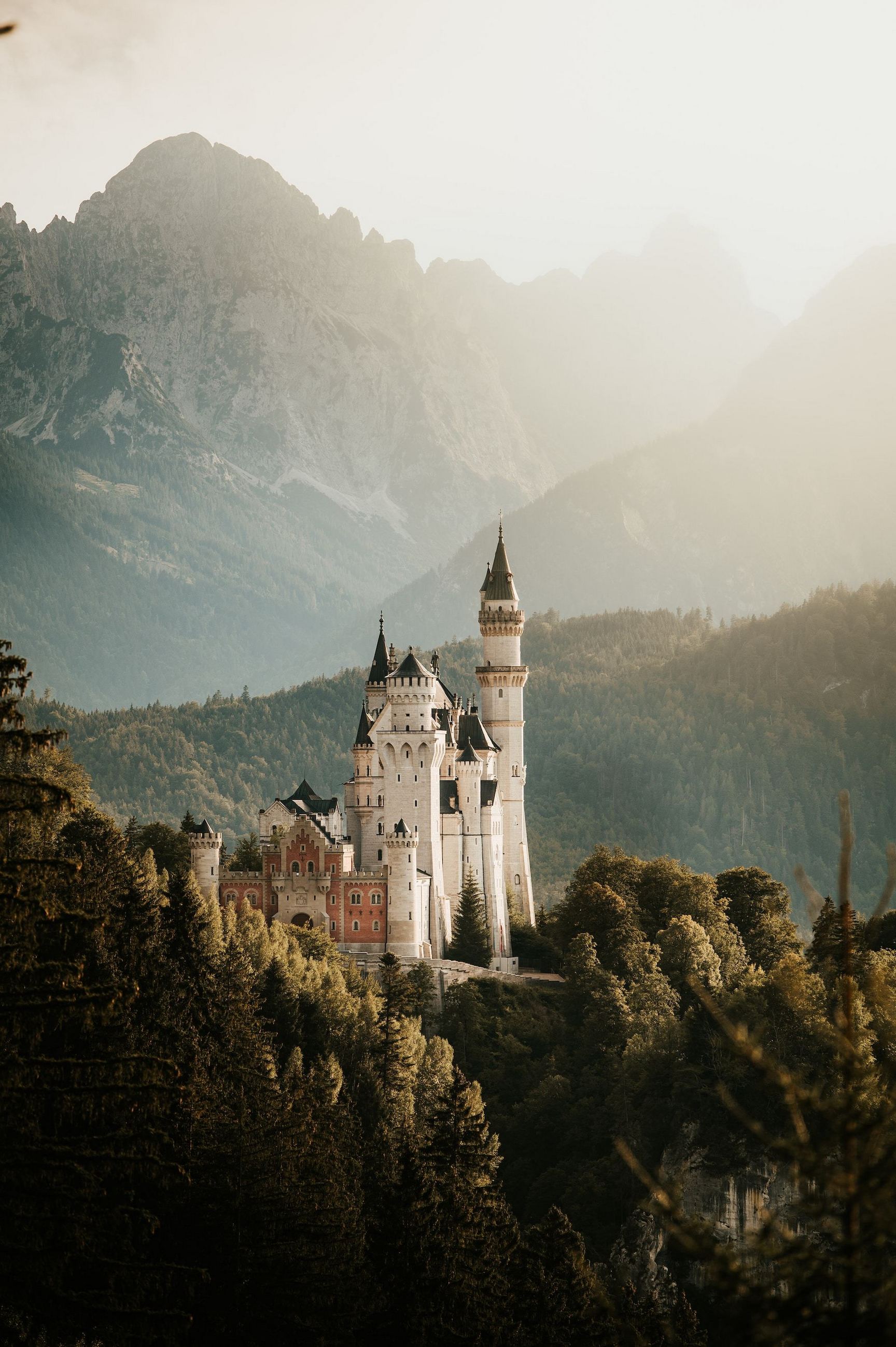 1728x2597, 517 Kb / Neuschwanstein Castle, замок, крепость, горы, скалы, лес, Германия, Нойшванштайн