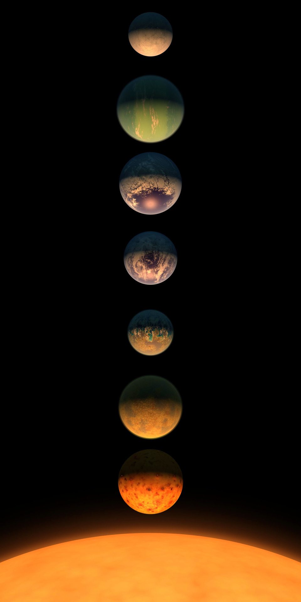 960x1920, 130 Kb / Солнечная система, планета, солнце, парад планет