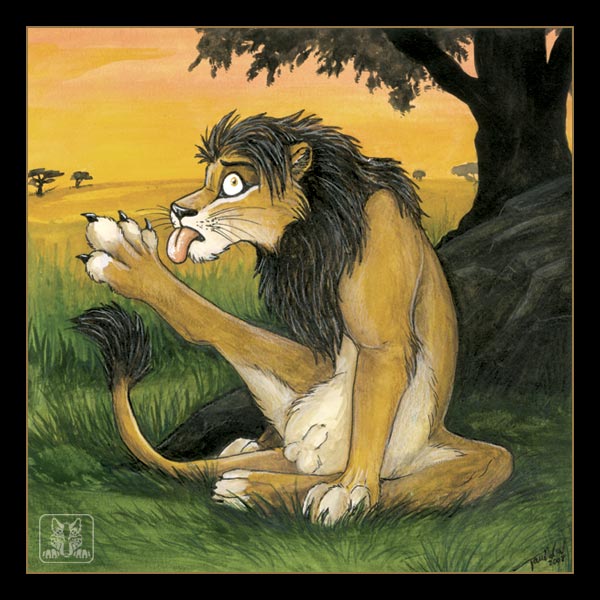 600x600, 69 Kb / лев, рисунок, хуй, лапа, лижет