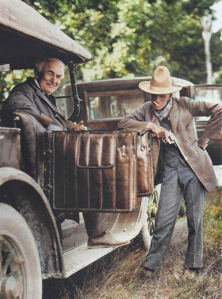 740x995, 330 Kb / Генри Форд, Томас Эдисон, шляпа, сигарета