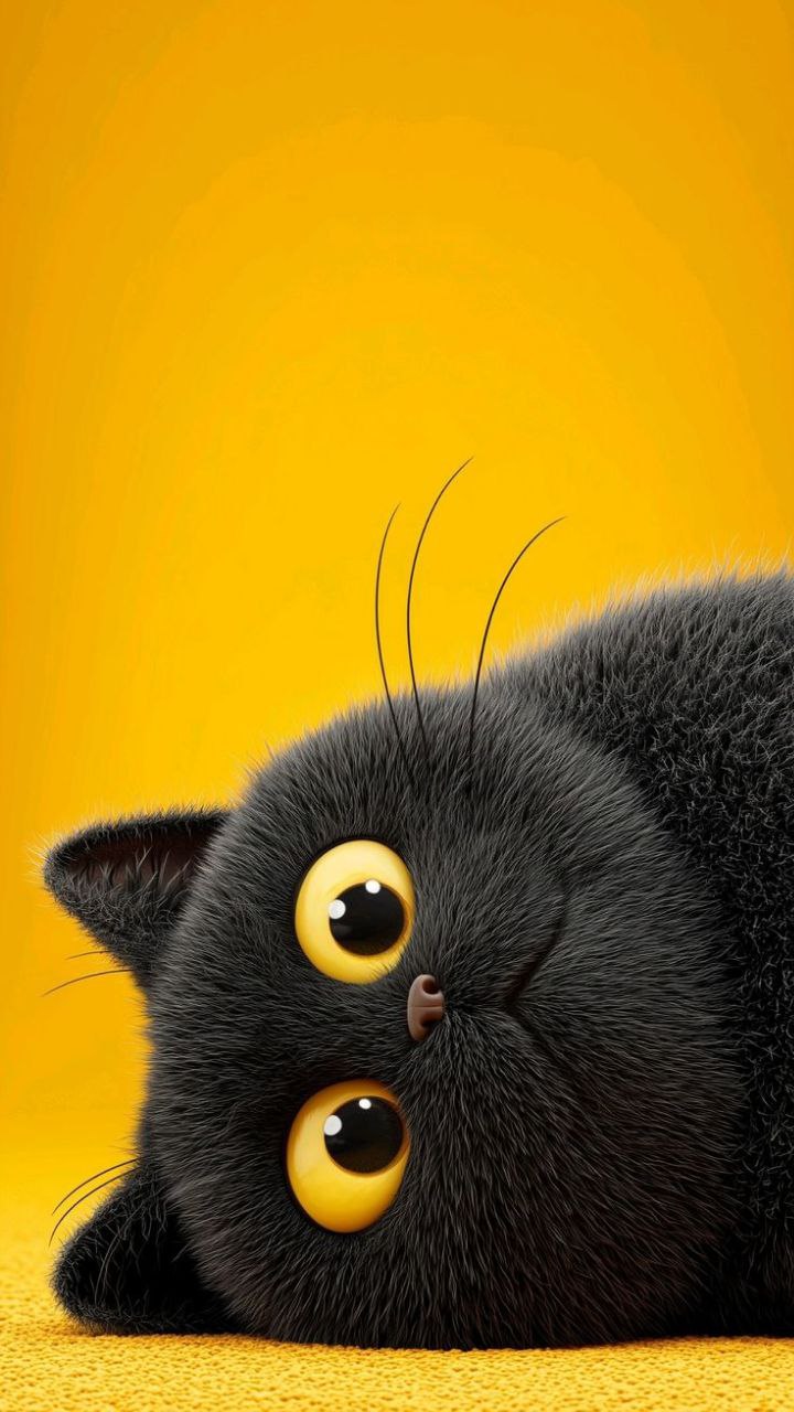 720x1280, 134 Kb / Картинка, кот, желтый