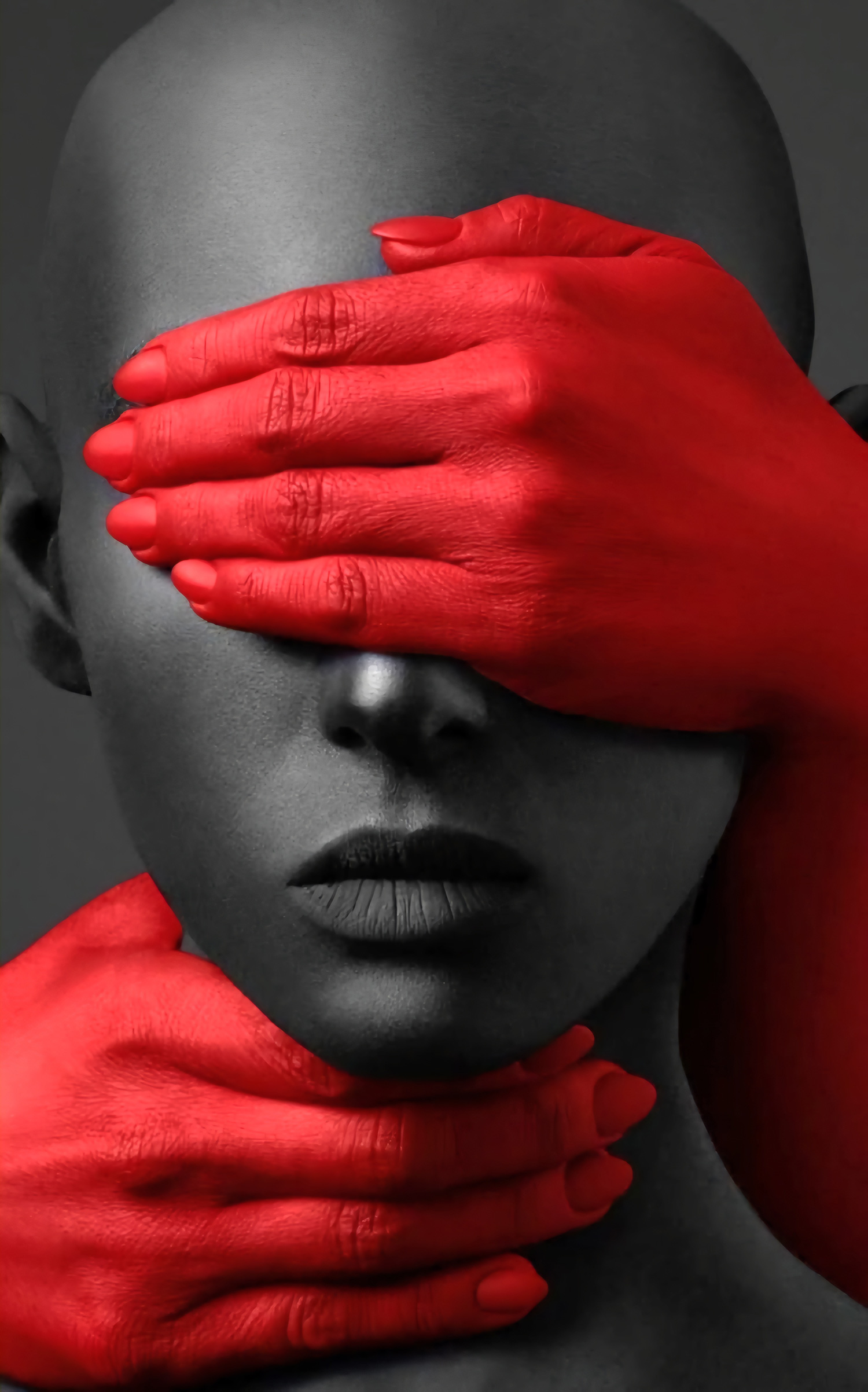 1500x2405, 452 Kb / рука-лицо, красный, серый