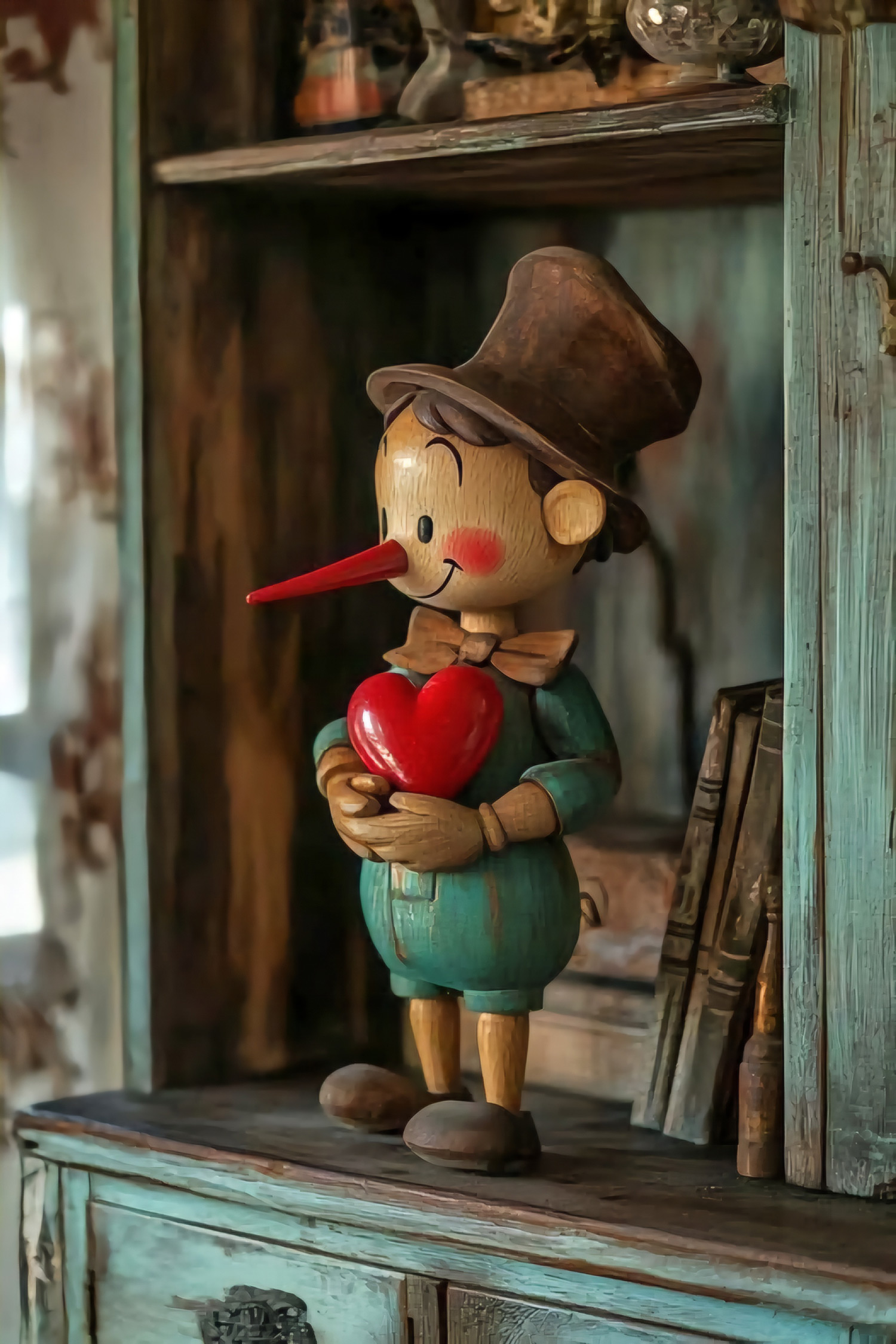 1500x2250, 552 Kb / пиноккио, игрушка, буратино, сердце, кукла