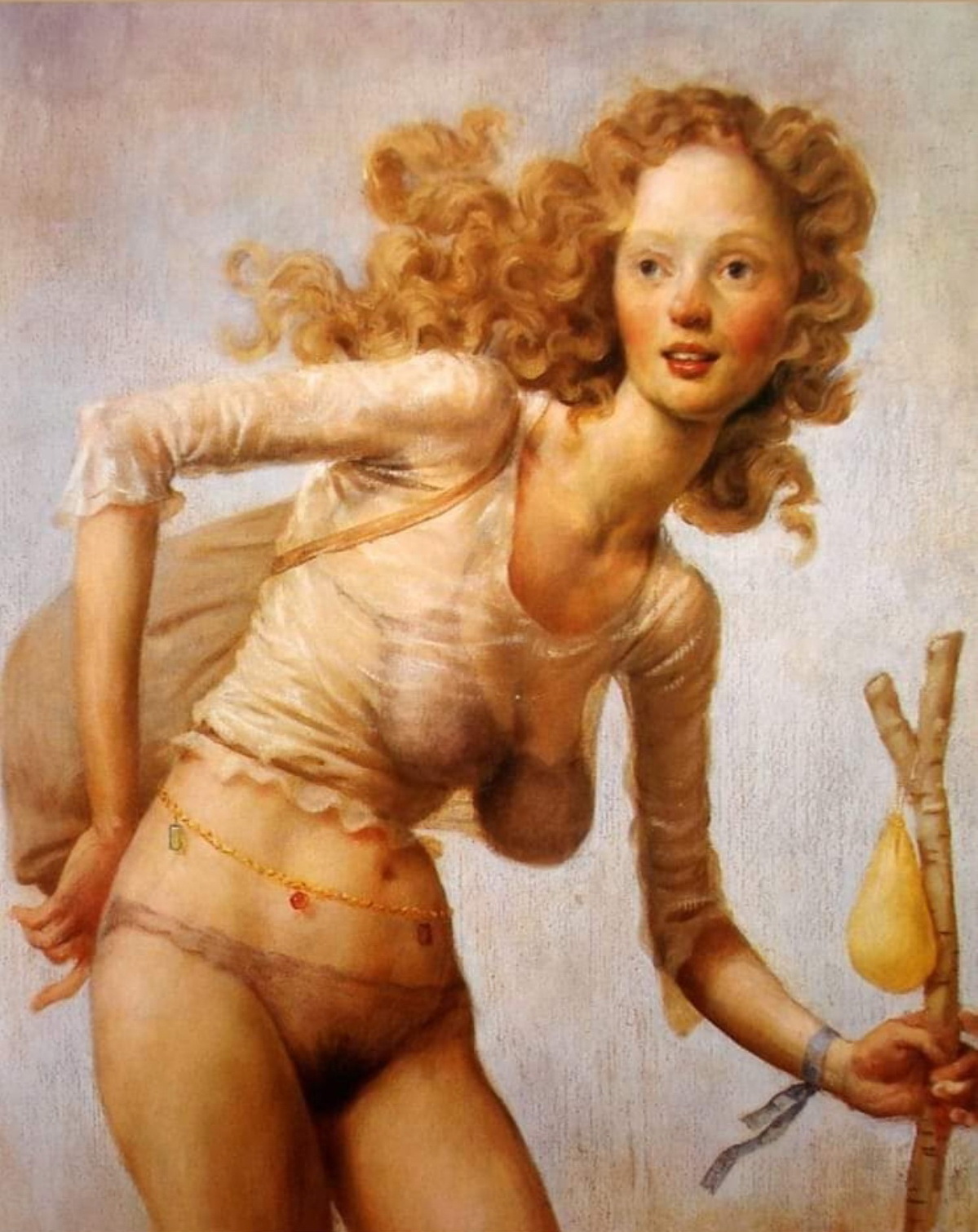 1199x1510, 401 Kb / john currin, малышка, украшение, локоны, рисунок, картина