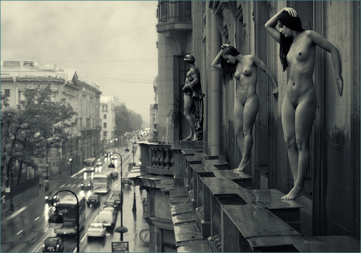 1203x843, 148 Kb / ч/б, статуя, скульптура, дорога, парапет, атлант, кариатида, Питер, Петербург, Bondezire