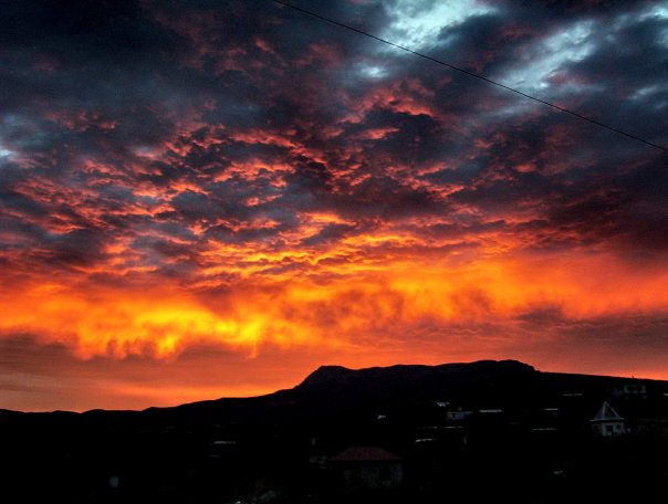 604x456, 43 Kb / горы, небо, закат, облака