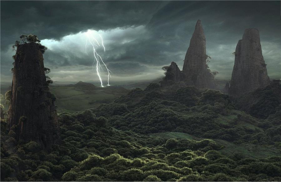 900x584, 66 Kb / пейзаж, молния