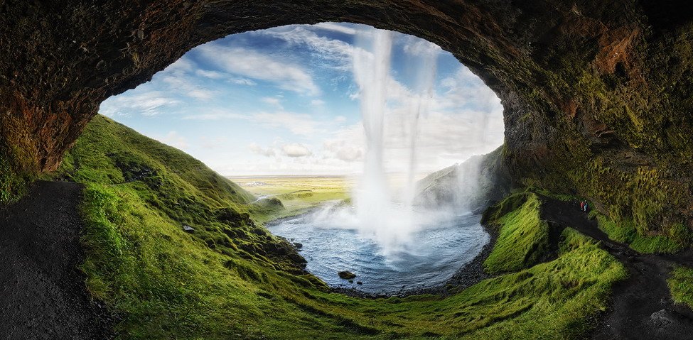 975x479, 197 Kb / водопад, пейзаж, небо