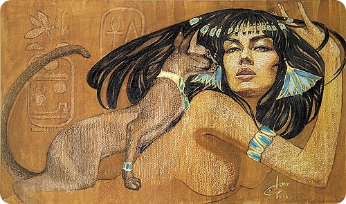 500x295, 96 Kb / клеопатра, кошка, рисунок