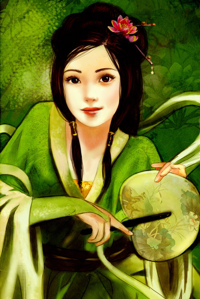 401x600, 82 Kb / девушка, китаянка, рисунок