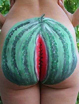 319x417, 45 Kb / арбуз, бодиарт