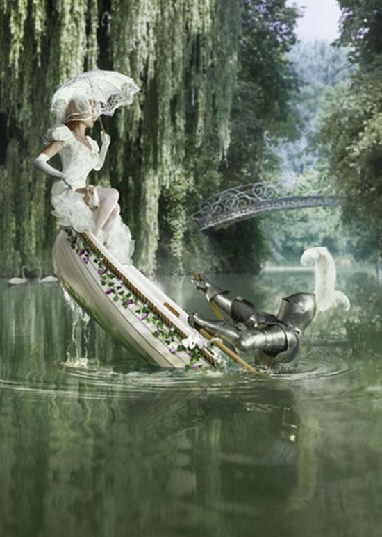 550x773, 70 Kb / лодка, дама, рыцарь