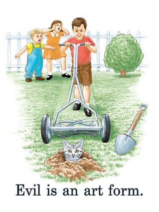 319x425, 35 Kb / кот, газонокосилка, лопата, дети