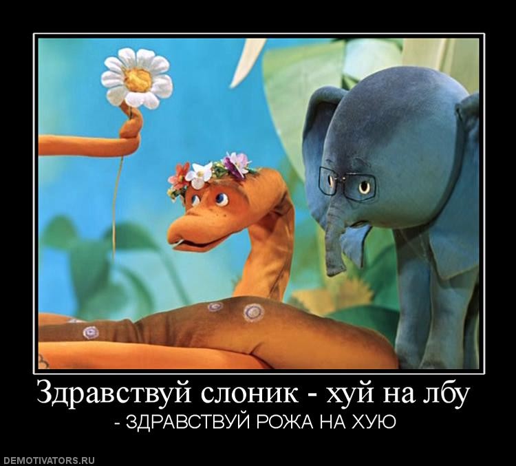 750x677, 65 Kb / слон, удав, демотиватор, хуй