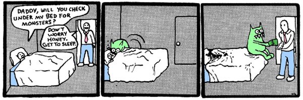 600x198, 48 Kb / комикс, монстр, кровать