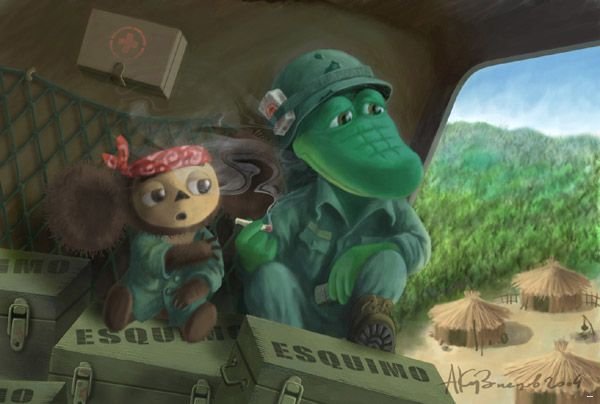 600x404, 38 Kb / чебурашка, крокодил, гена, эскимо, вьетнам, вертолет