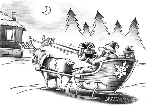 600x451, 55 Kb / дед мороз, рогатка, новый год, подарок