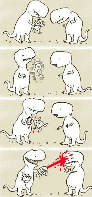 319x680, 50 Kb / комикс, динозавры, рисунок, кровь