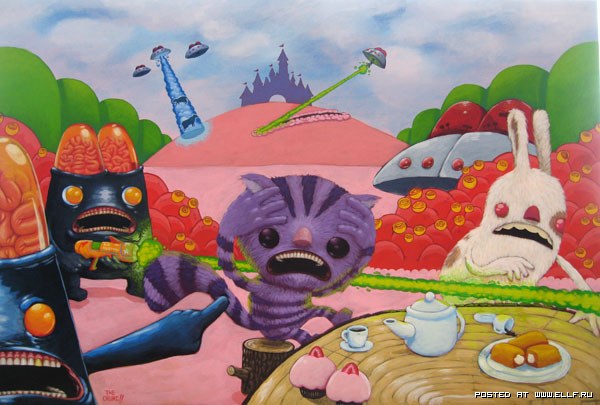 600x405, 65 Kb / заяй, кот, инопланетяне, нло, диснейлэнд, мозг, чаепитие
