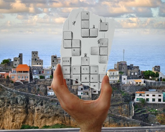 550x440, 75 Kb / тетрис, рисунок, карандаш, город, море