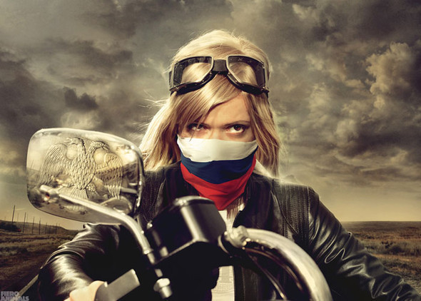 590x422, 79 Kb / девушка, флаг россии