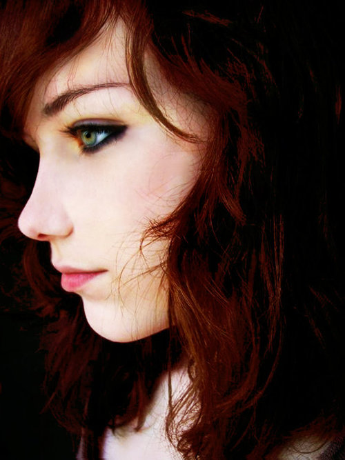 500x667, 64 Kb / рыжая, профиль, портрет, лицо
