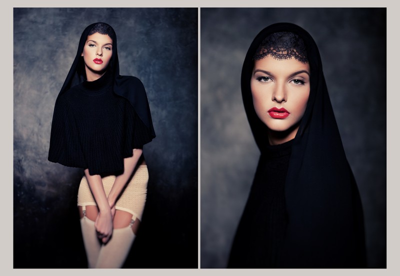 800x553, 57 Kb / девушка, вуаль, черный, двойная, траур