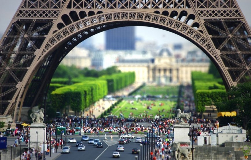 870x556, 142 Kb / париж, эйфелева башня, tilt-shift, эффект, город, макро, игрушечное
