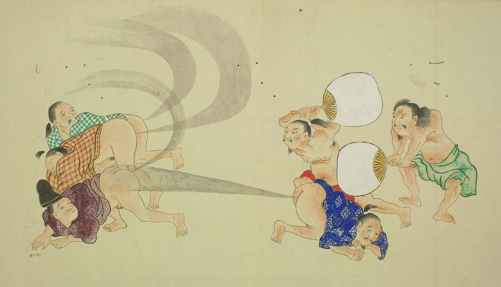 710x407, 41 Kb / японцы, комикс, жопа, веер, газ