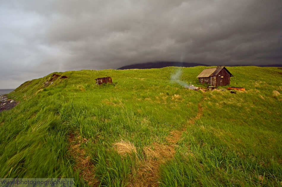 950x633, 145 Kb / домик, трава, облака