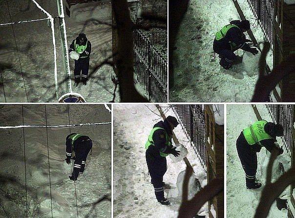 604x445, 92 Kb / милиционер, полиция, снеговик