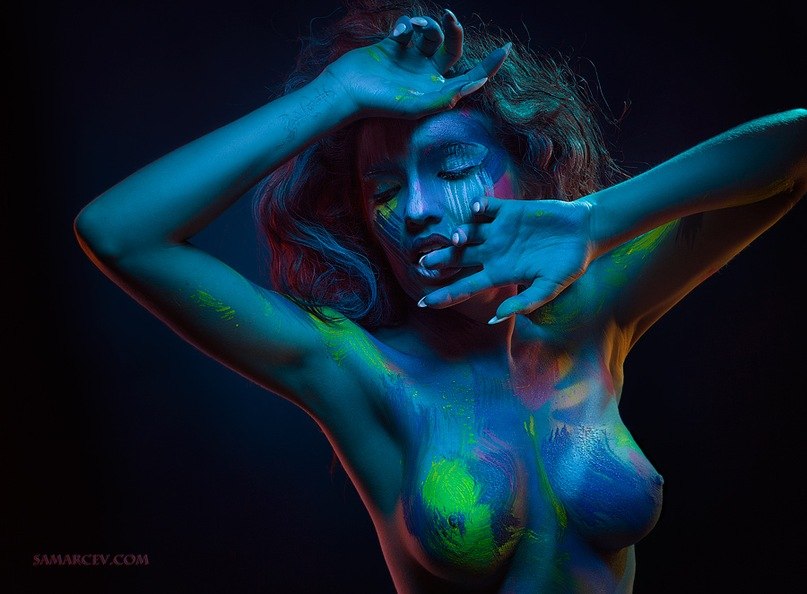 807x594, 74 Kb / бодиарт, краски, красиво