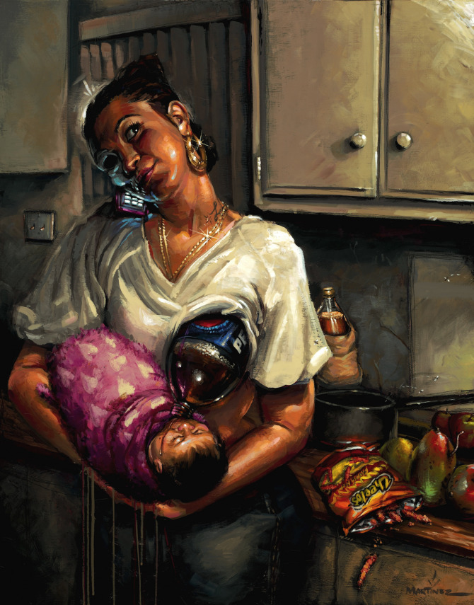 670x855, 229 Kb / пепси-кола, ребенок, сиська, чипсы, телефон