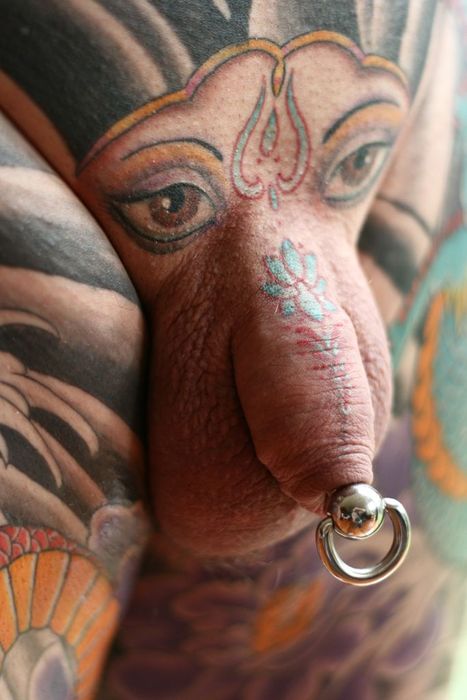 467x700, 48 Kb / тату, член, яйца, нос, ганеша