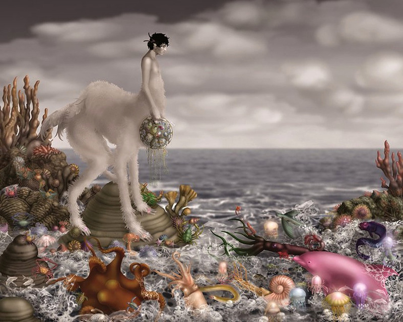 800x640, 177 Kb / сюр, море, кентавр, дельфин