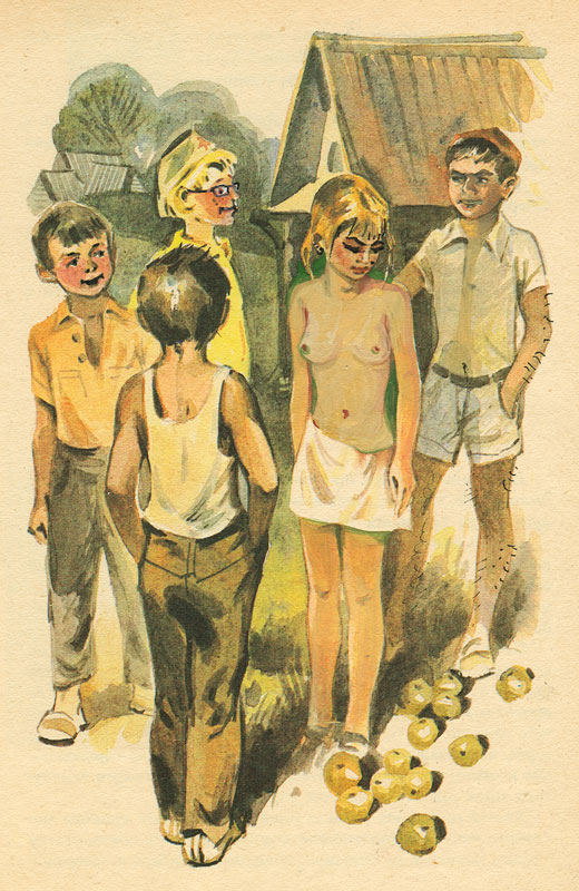 520x800, 134 Kb / пионеры, детство, яблоки, девочка