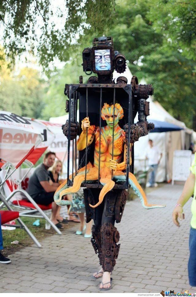 640x968, 123 Kb / киберпанк, Dutch Dame, боди-арт, костюм