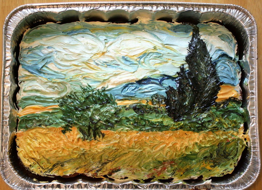 850x619, 292 Kb / ван гог, пирог, выпечка, подарок