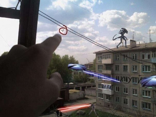 604x453, 49 Kb / НЛО, дом, палец, чужой, лазеры