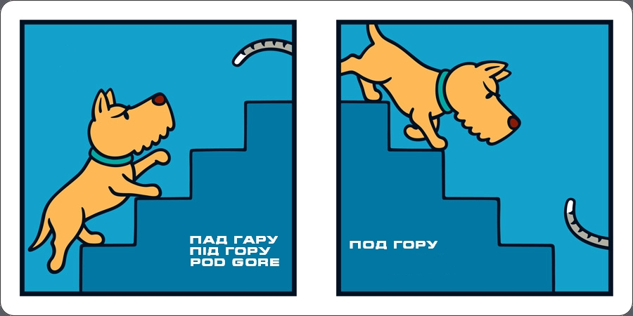 900x450, 134 Kb / вверх, вниз, собака, хвост, лестница